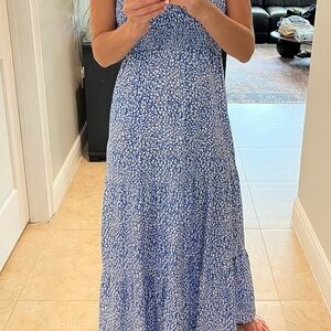 Pink Lily Blue and White Maxi Dress